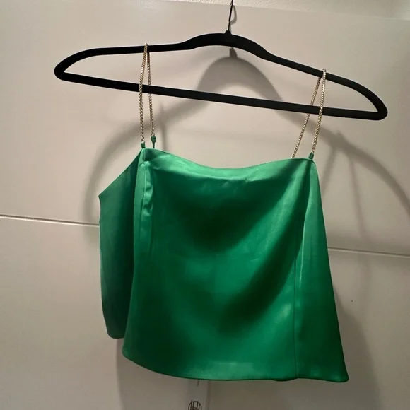 House of Harlow 1960 Green Satin Crop Top & Wide-Leg Pant Set | NWT XS - Picture 10 of 17